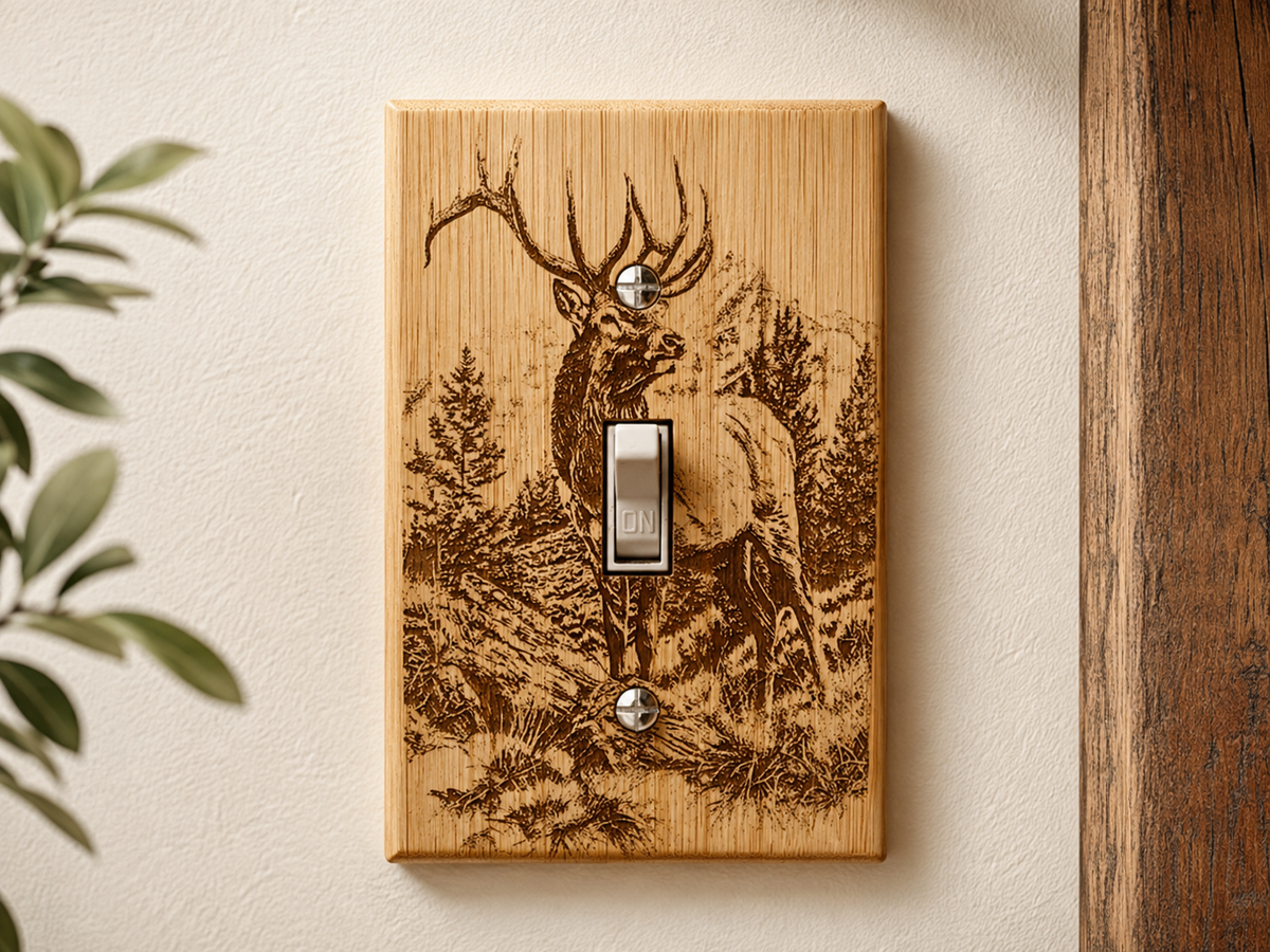 Engraved Wood Switch Covers
