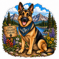German Shepherd Sticker | Mountain Adventure Decal
