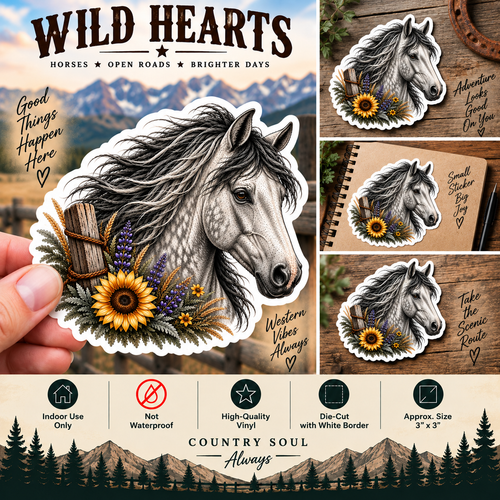 Appaloosa Horse Sticker | Horse & Wildflower Decal