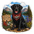 Black Lab Sticker | Mountain Adventure Decal