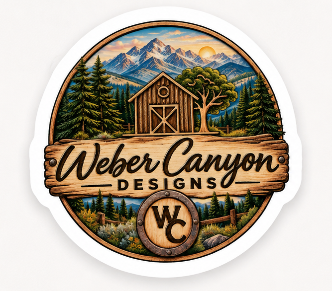 Weber Canyon Designs Sticker | Colorado Western Mountain & Barn Vinyl Decal