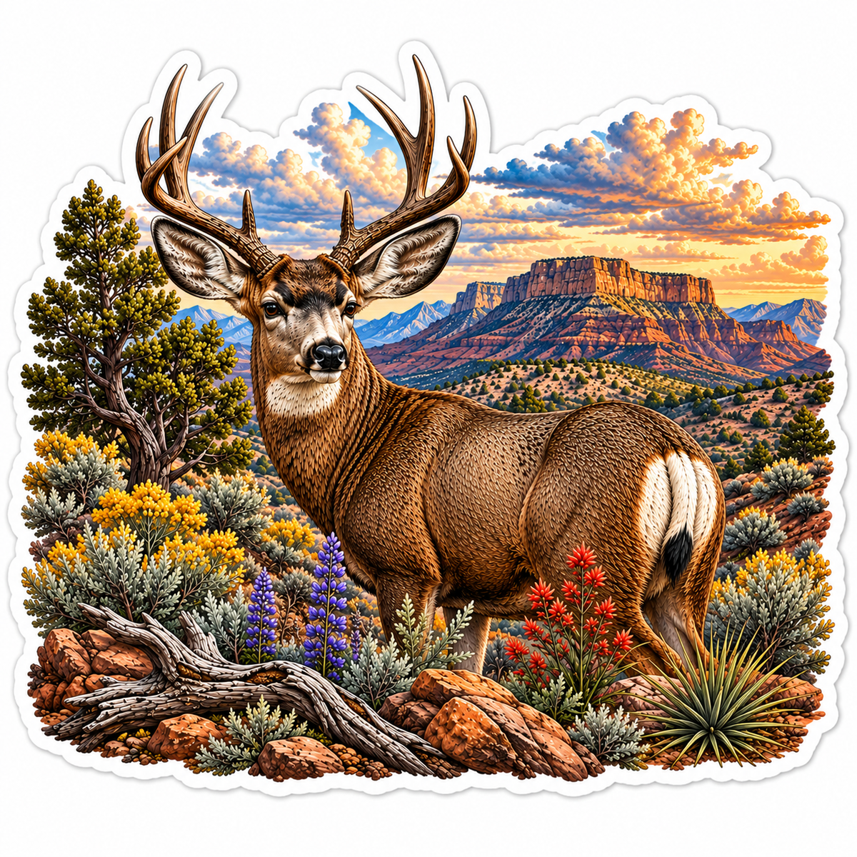 Mule Deer Buck Sticker | Colorado Wildlife Decal