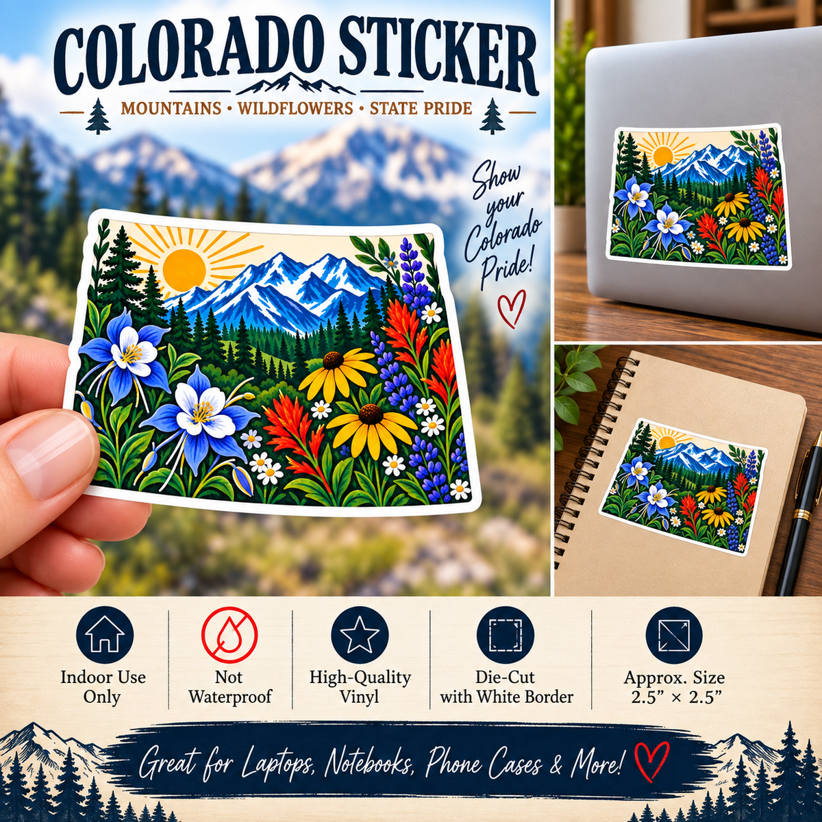 Colorado Wildflower Sticker | Mountains & Wildflowers Decal