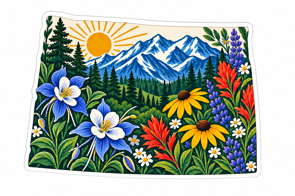 Colorado Wildflower Sticker | Mountains & Wildflowers Decal