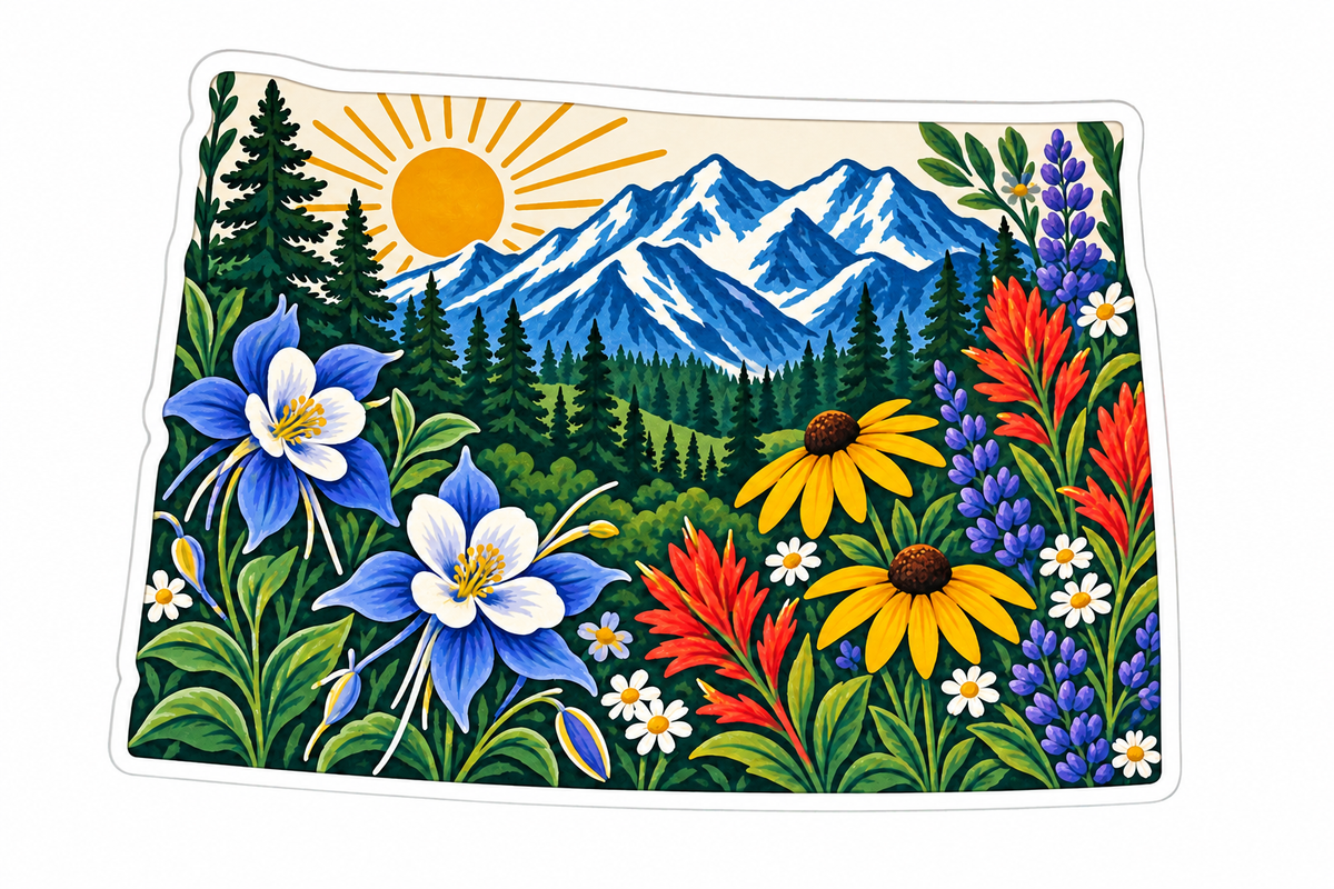 Colorado Wildflower Sticker | Mountains & Wildflowers Decal