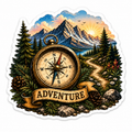 Adventure Compass Sticker | Mountain Adventure Vinyl Decal
