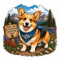 Corgi Sticker | Mountain Adventure Decal