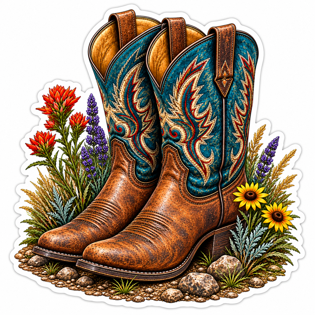 Cowboy Boots Sticker | Western Boots Decal