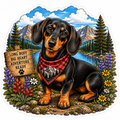 Dachshund Sticker | Mountain Adventure Decal