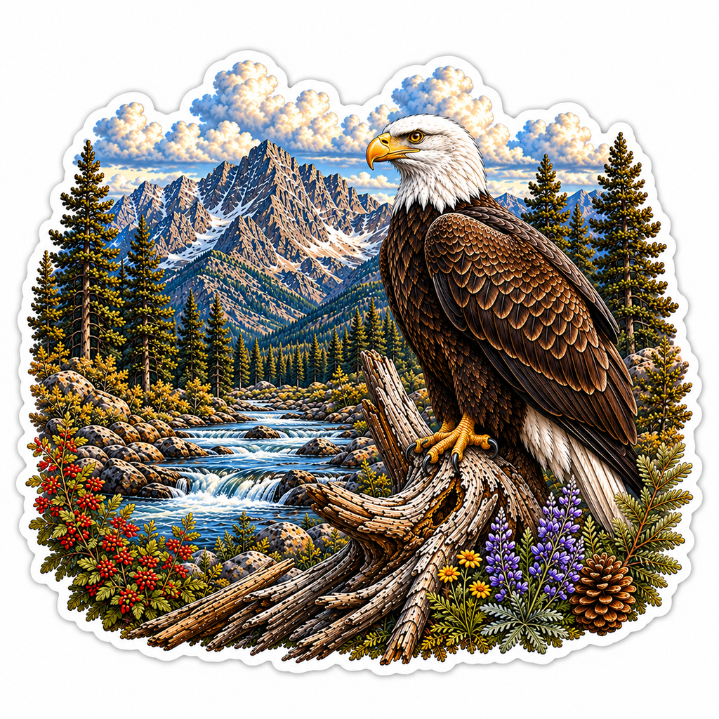 Bald Eagle Sticker | Mountain USA Wildlife Decal