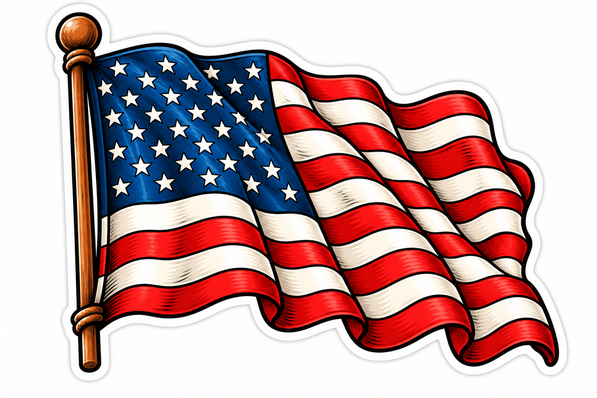 American Flag Sticker | Patriotic USA Vinyl Decal