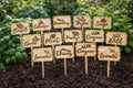 Set of 15 Wooden Herb Garden Markers | Engraved Plant Labels & Garden Stakes