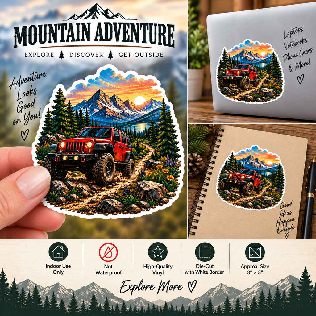 Off-Road Adventure Sticker | 4x4 Jeep Decal