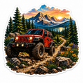 Off-Road Adventure Sticker | 4x4 Jeep Mountain Vinyl Decal
