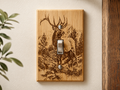 Engraved Elk Light Switch Cover | Rustic Wildlife Wood Switch Plate