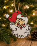 Santa Christmas Ornament | Hand-Painted Wooden Santa Tree Ornament | Rustic Holiday Decor