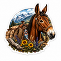 Mule & Mountain Sticker | Western Mule Vinyl Decal