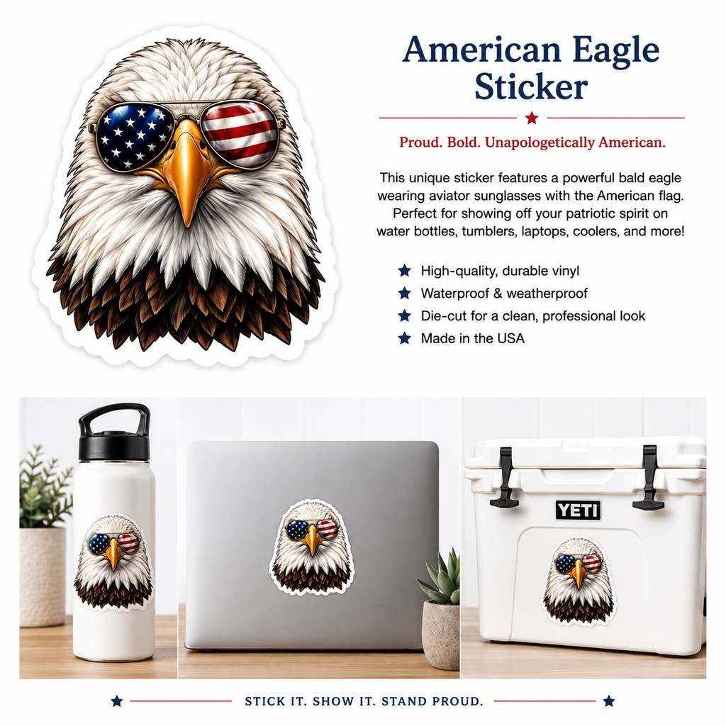 Patriotic Eagle Sticker | American Eagle Vinyl Decal