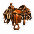 Western Saddle Sticker | Rustic Cowboy Saddle Vinyl Decal