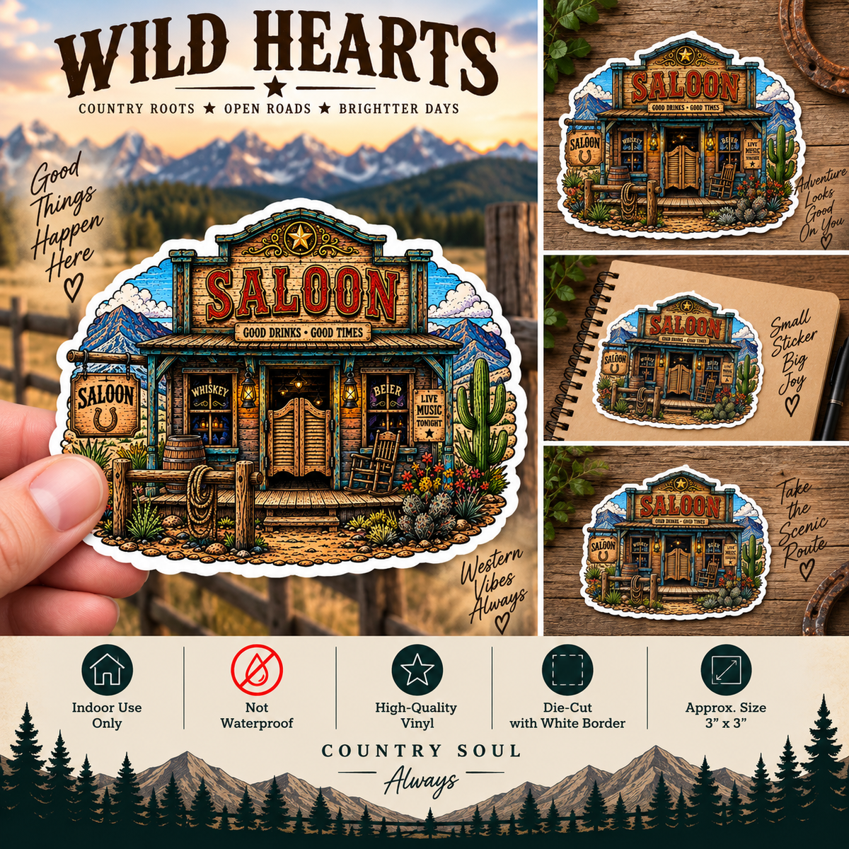 Saloon Sticker | Old West Saloon Decal