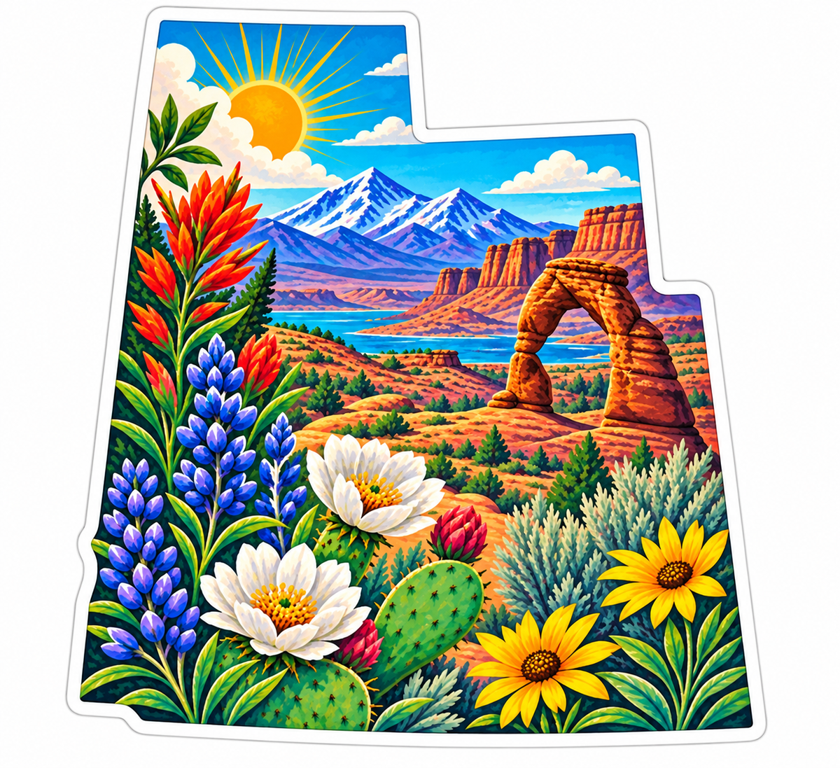 Utah Sticker | Desert Landscape & Arches Decal