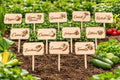 Set of 15 Engraved Wooden Garden Markers | Vegetable Plant Labels